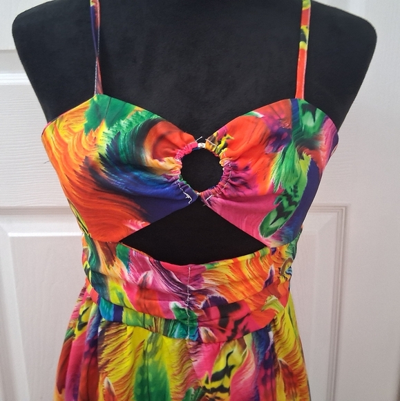 Metamorphosis Girl Colorful Maxi Dress With Cut Outs   Size M - Picture 2 of 15